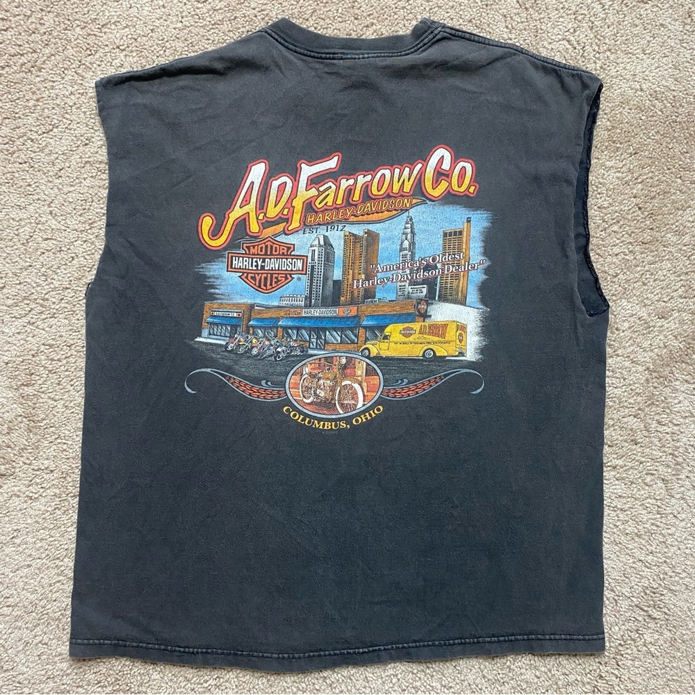 Vintage 2002 Harley-Davidson Cut off Shirt Columbus Ohio - Picture 5 of 6